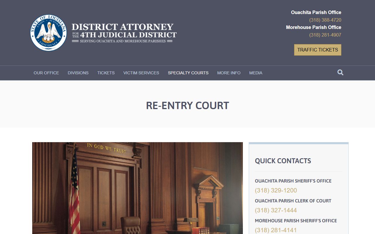 Morehouse Parish criminal court records DA Re-Entry Court