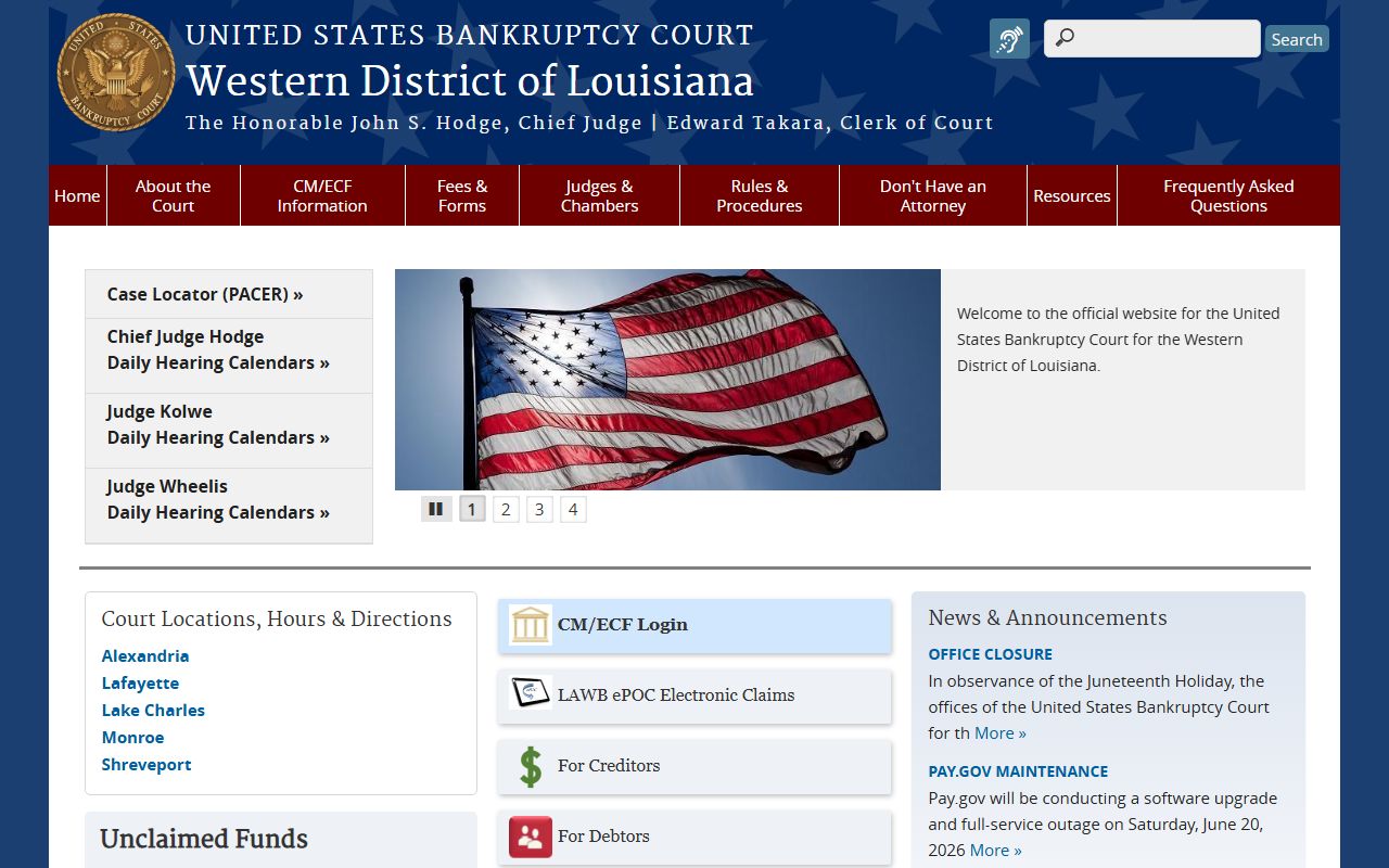 Morehouse Parish District Court bankruptcy court record source