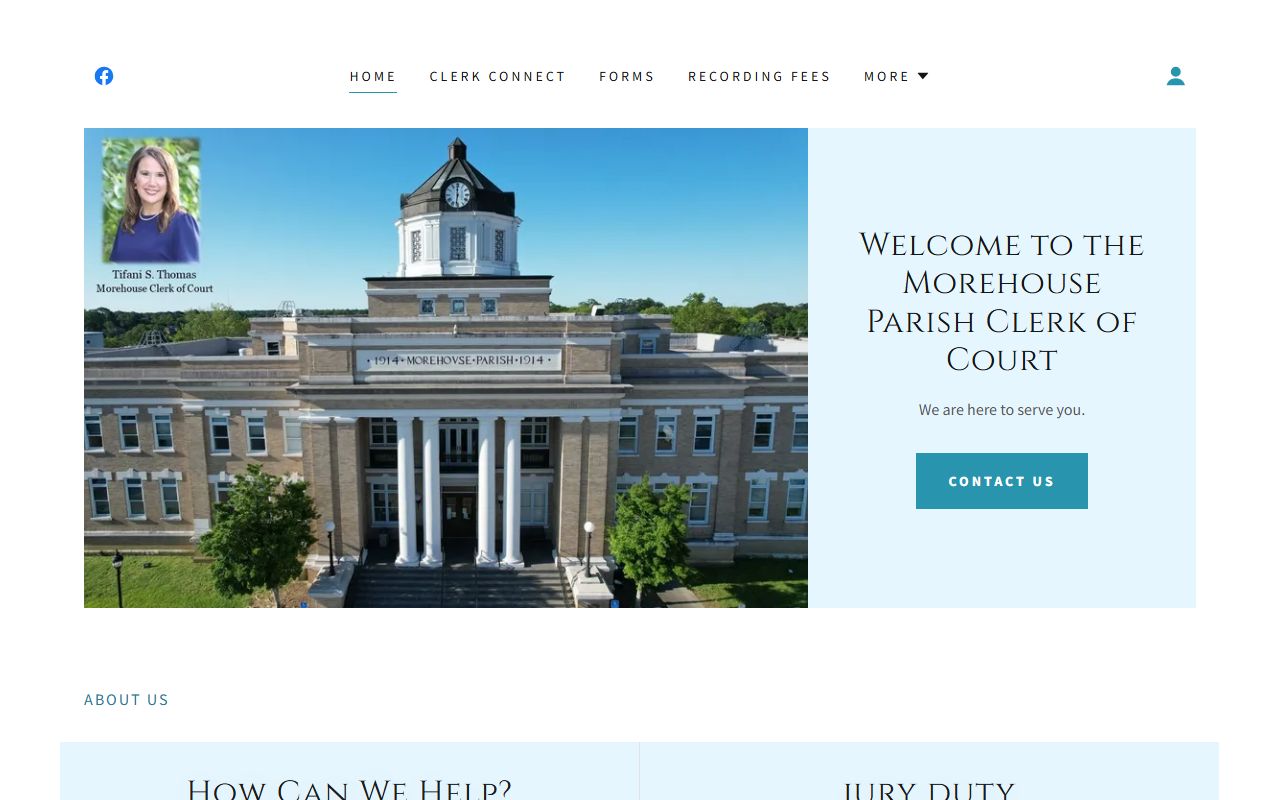 Morehouse Parish court records Clerk of Court homepage